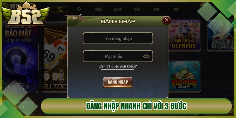 Đăng nhập nhanh chỉ với 3 bước