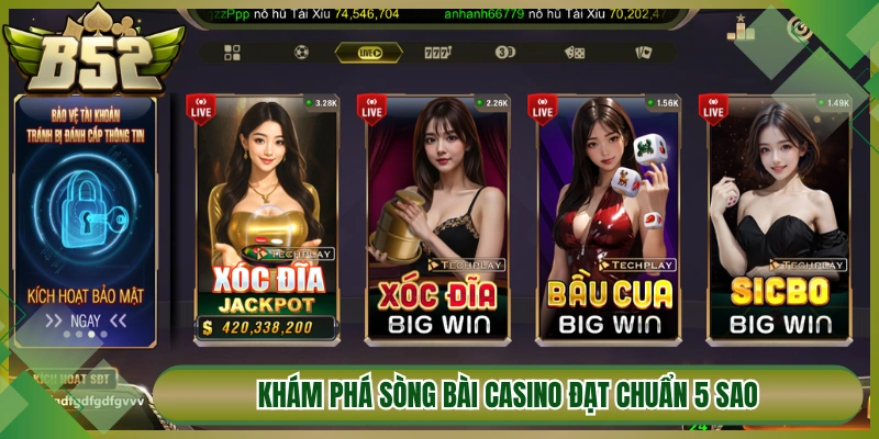 Khám phá sòng bài casino đạt chuẩn 5 sao