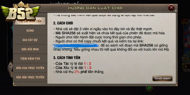Người chơi có thể kiểm chứng độ minh bạch