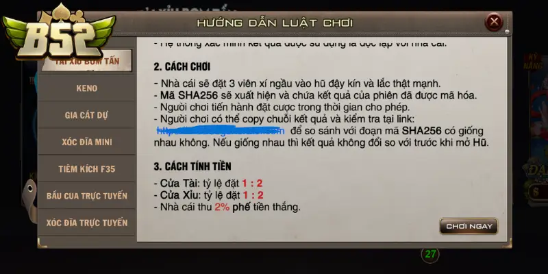 Người chơi có thể kiểm tra độ minh bạch