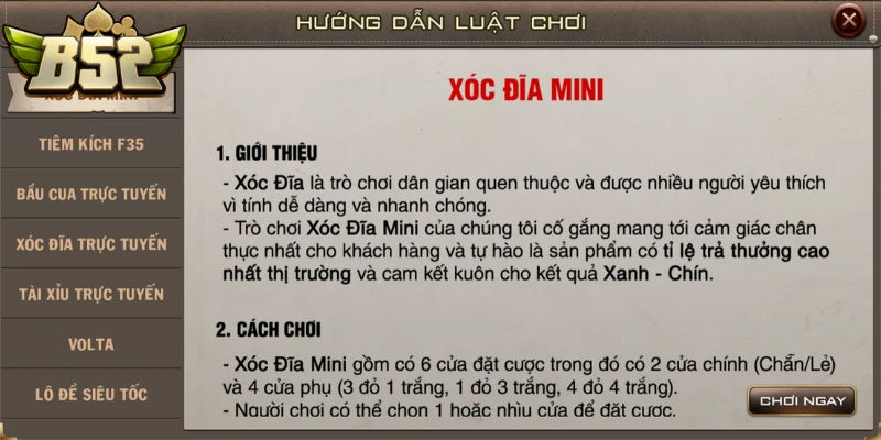 Luật chơi và quy tắc cơ bản khi tham gia vào xóc đĩa mini